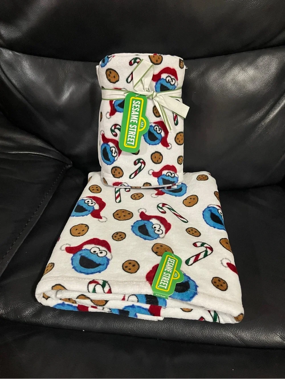 Christmas Sesame Street Cookie Monster Bath Towel